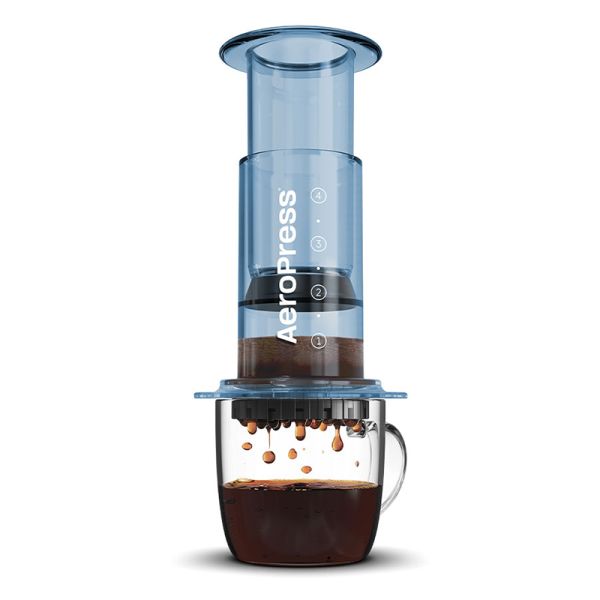 Aeropress ručný kávovar, clear blue