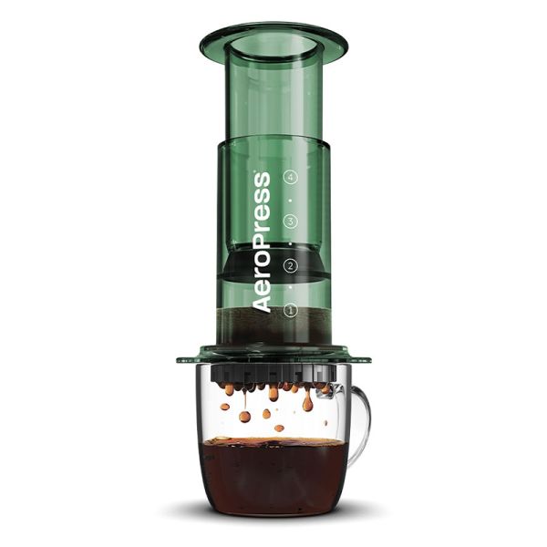 Aeropress ručný kávovar, clear green