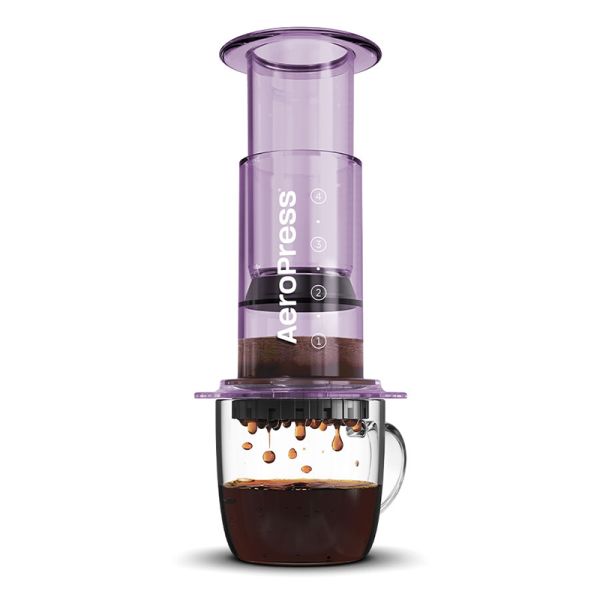 Aeropress ruční kávovar, clear purple