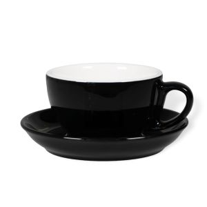 Cappuccino šálka s podšálkou Biebri, 190ml, set 4 ks, čierna