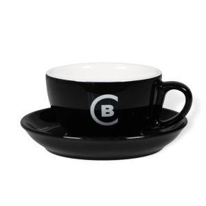 Cappuccino šálka s podšálkou BUNA CAFÉ, 190ml, set 4 ks, čierna