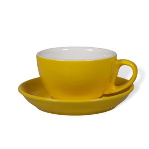 Cappuccino šálek s podšálkem Biebri, 190ml, set 4 ks, žlutá