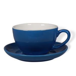 Šálek na latte s podšálkem Biebri, 300ml, modrá