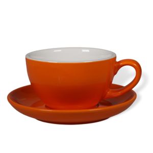 Šálek na latte s podšálkem Biebri, 300ml, set 4 ks, oranžová
