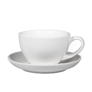 Šálek na latte s podšálkem Biebri, 300ml, bílá