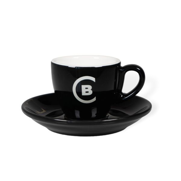 BUNA CAFÉ šálek s podšálkem, 65ml, set 4 ks, černá