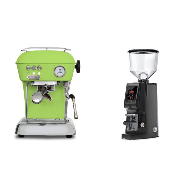 Ascaso Dream ONE, Fresh Pistachio + Eureka Atom W 75, black