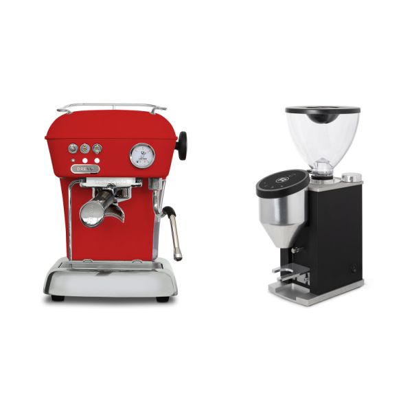 Ascaso Dream ONE, Love Red + Rocket Espresso FAUSTINO 3.1, black