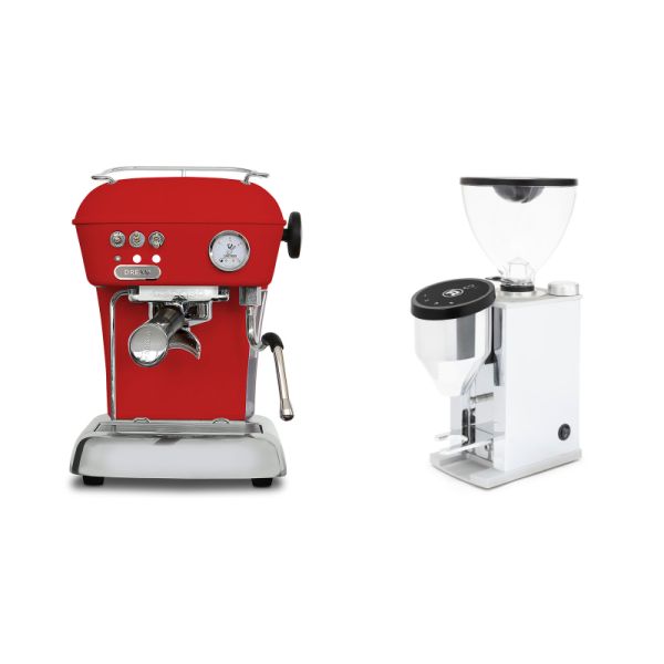Ascaso Dream ONE, Love Red + Rocket Espresso FAUSTINO 3.1, chrome