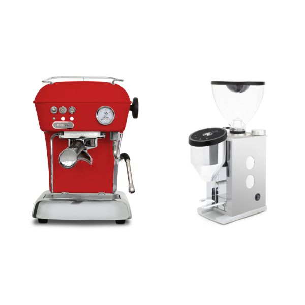 Ascaso Dream ONE, Love Red + Rocket Espresso FAUSTINO 3.1, white