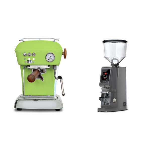 Ascaso Dream PID, Fresh Pistachio + Eureka Atom W 65, grey