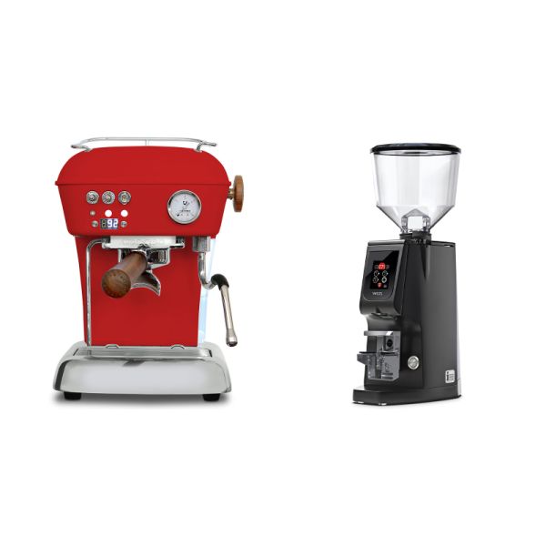 Ascaso Dream PID, Love Red + Eureka Atom W 65, black