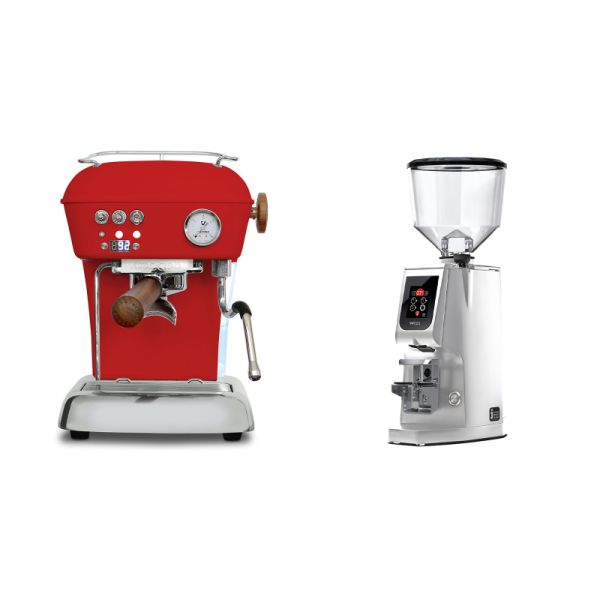 Ascaso Dream PID, Love Red + Eureka Atom W 65, chrome