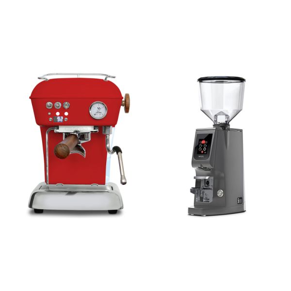 Ascaso Dream PID, Love Red + Eureka Atom W 65, grey