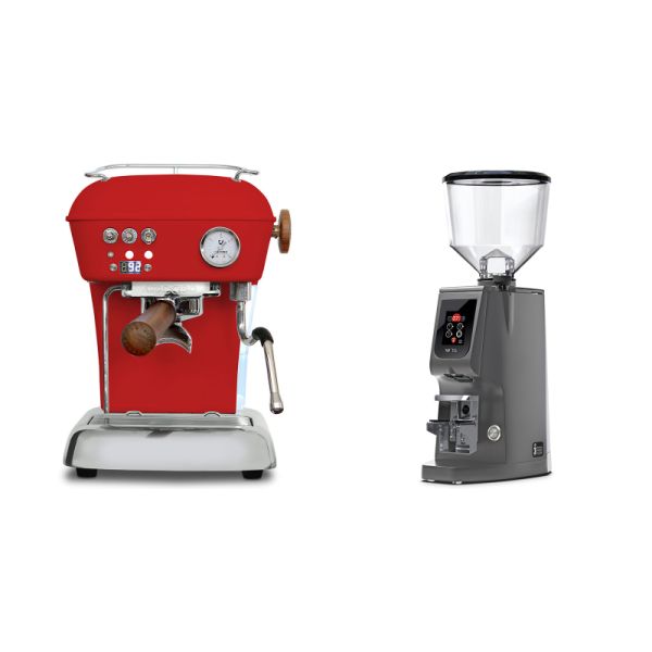 Ascaso Dream PID, Love Red + Eureka Atom W 75, grey