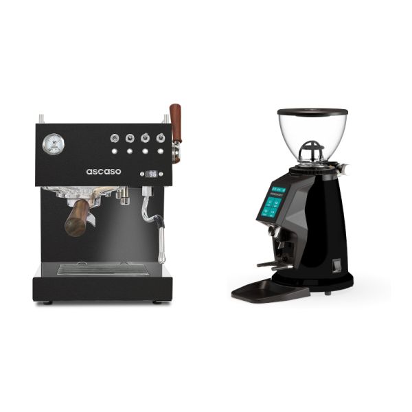 Ascaso Steel DUO PID PLUS, Black&Wood + Rocket Espresso SPLUGA, black