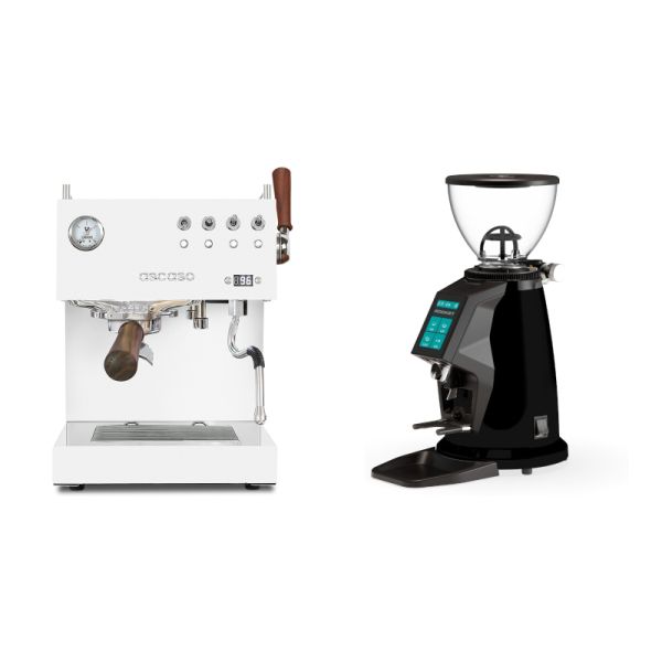 Ascaso Steel DUO PID PLUS, White&Wood + Rocket Espresso SPLUGA, black