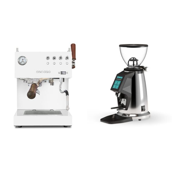 Ascaso Steel DUO PID PLUS, White&Wood + Rocket Espresso SPLUGA, chrome