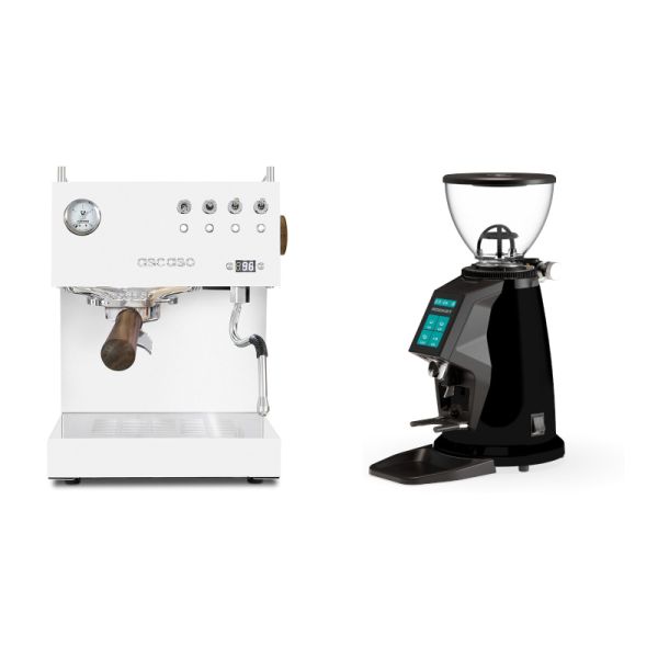 Ascaso Steel UNO PID, White&Wood + Rocket Espresso SPLUGA, black