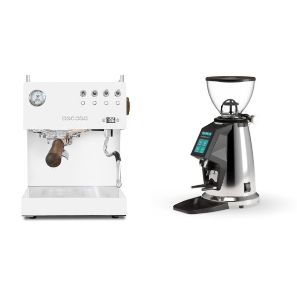 Ascaso Steel UNO PID, White&Wood + Rocket Espresso SPLUGA, chrome