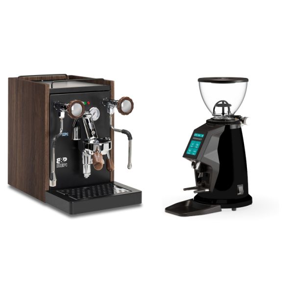 Biepi Sara PID, black/wood + Rocket Espresso SPLUGA, black