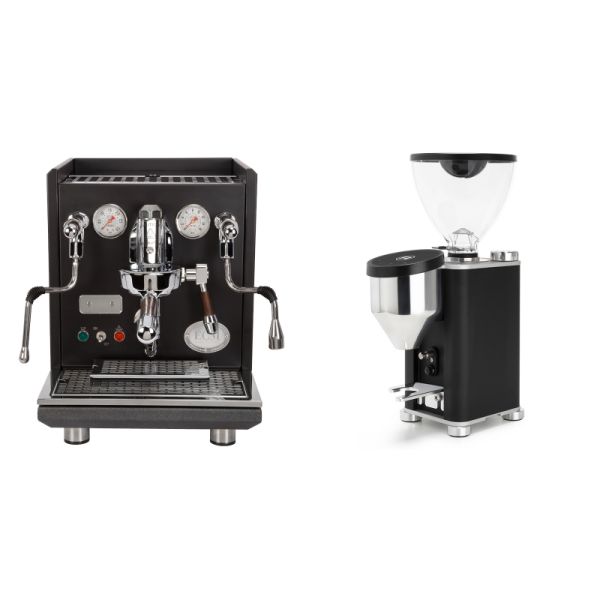 ECM Synchronika, black, dark walnut + Rocket Espresso GIANNINO, black/chrome