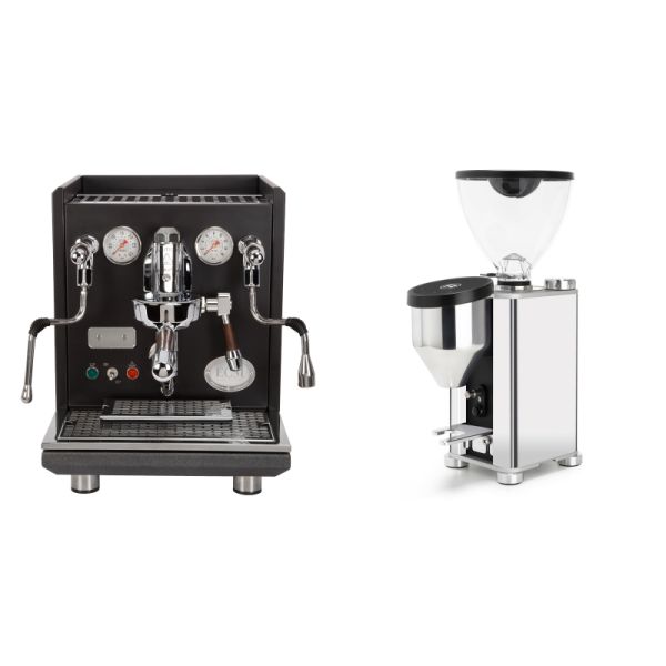 ECM Synchronika, black, dark walnut + Rocket Espresso GIANNINO, chrome/black