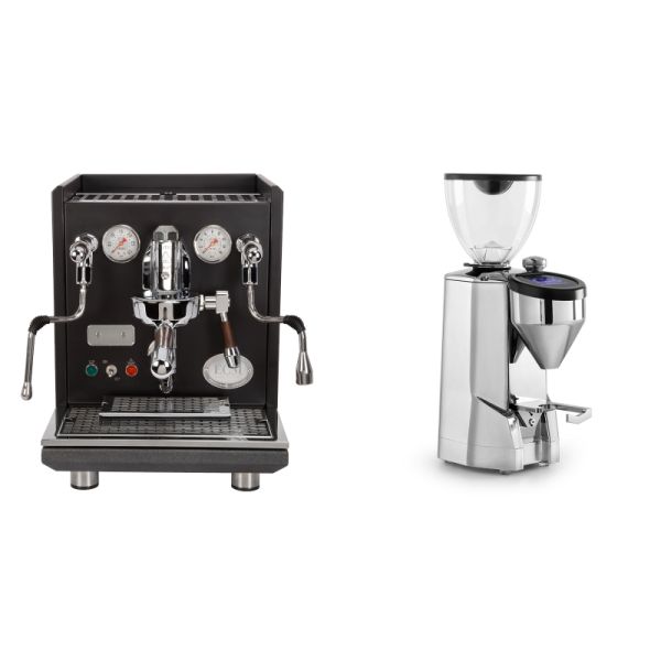 ECM Synchronika, black, dark walnut + Rocket Espresso SUPER FAUSTO, chrome