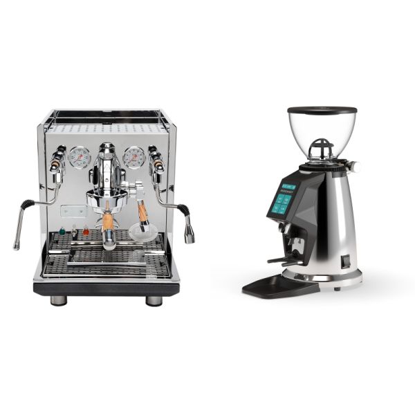 ECM Synchronika, olive + Rocket Espresso SPLUGA, chrome