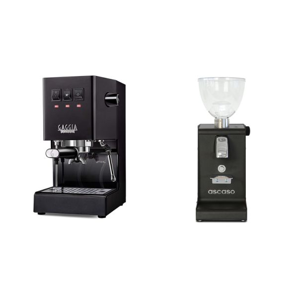 Gaggia New Classic E24, black + Ascaso i-steel, black