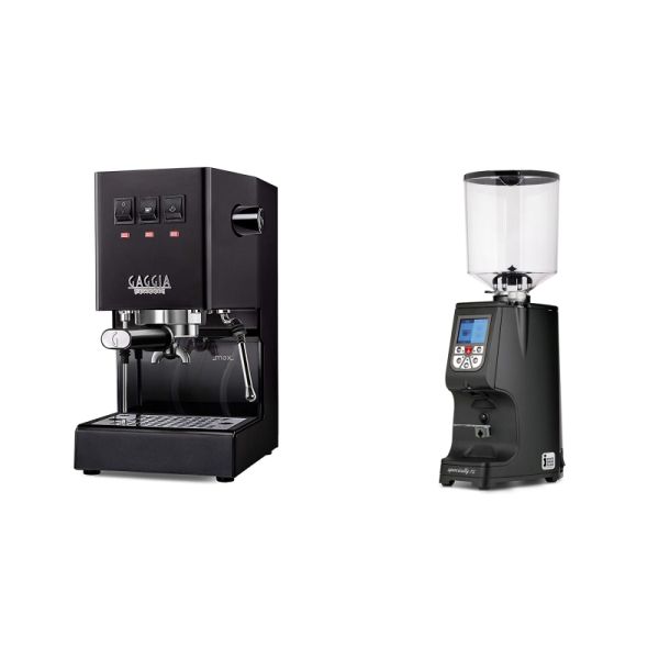 Gaggia New Classic E24, black + Eureka Atom Specialty 75, black