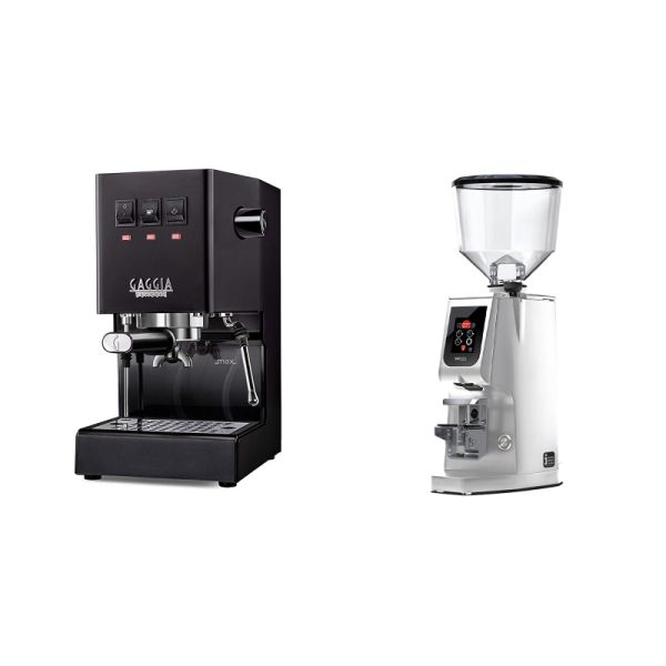 Gaggia New Classic E24, black + Eureka Atom W 65, chrome