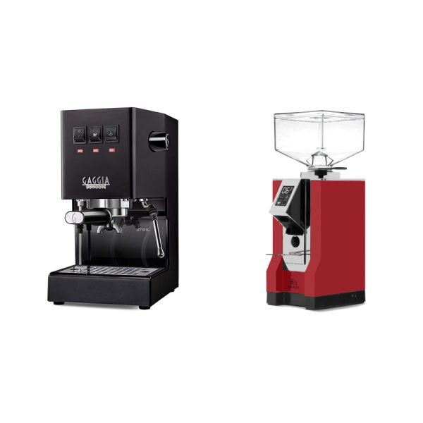 Gaggia New Classic E24, black + Eureka Mignon Bravo, CR ferrari red