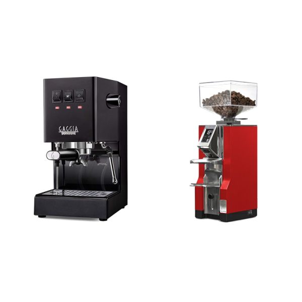 Gaggia New Classic E24, black + Eureka Mignon Libra, CR ferrari red