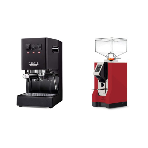 Gaggia New Classic E24, black + Eureka Mignon Perfetto, CR ferrari red