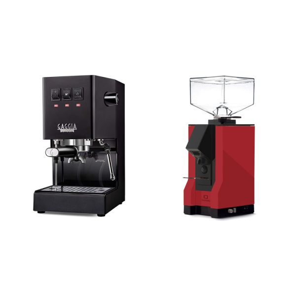 Gaggia New Classic E24, black + Eureka Mignon Silenzio, BL ferrari red