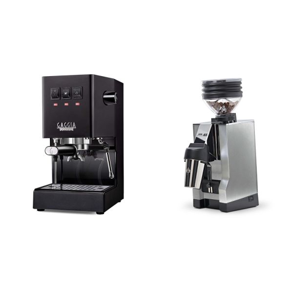 Gaggia New Classic E24, black + Eureka Mignon Zero 65 All Purpose, CR chrome