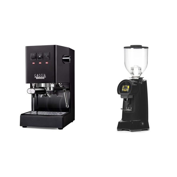 Gaggia New Classic E24, black + Eureka Helios 65, black