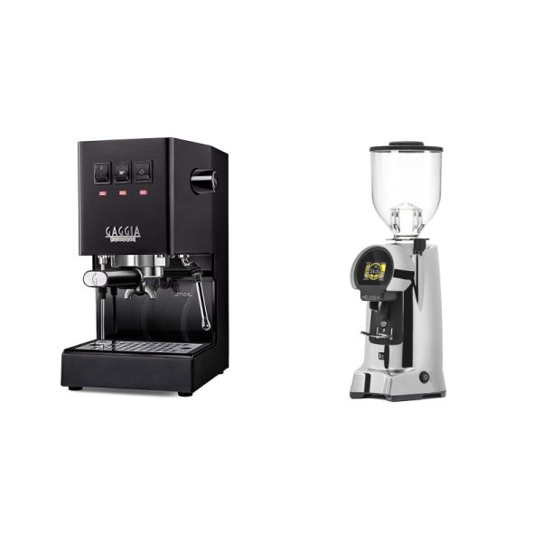 Gaggia New Classic E24, black + Eureka Helios 75, chrome