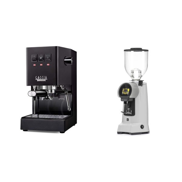 Gaggia New Classic E24, black + Eureka Helios 75, grey