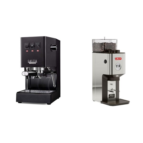 Gaggia New Classic E24, black + Lelit William PL72-P