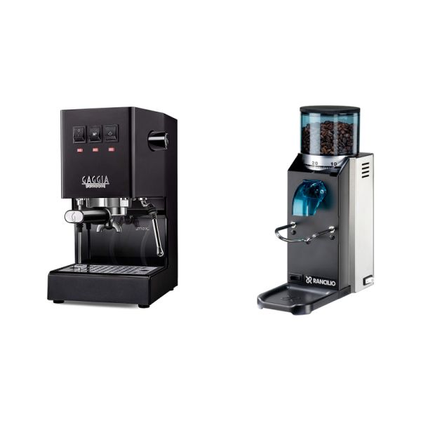 Gaggia New Classic E24, black + Rancilio Rocky Doserless