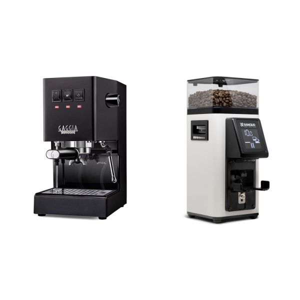 Gaggia New Classic E24, black + Rancilio STILE, white