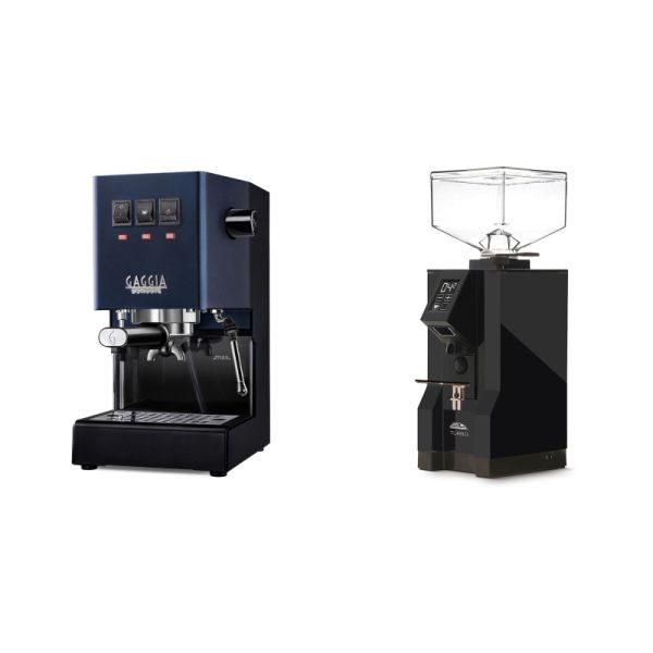 Gaggia New Classic E24, blue + Eureka Mignon Turbo, BL black