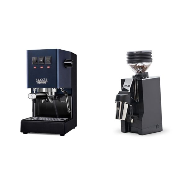 Gaggia New Classic E24, blue + Eureka Mignon Zero 65 All Purpose, CR black