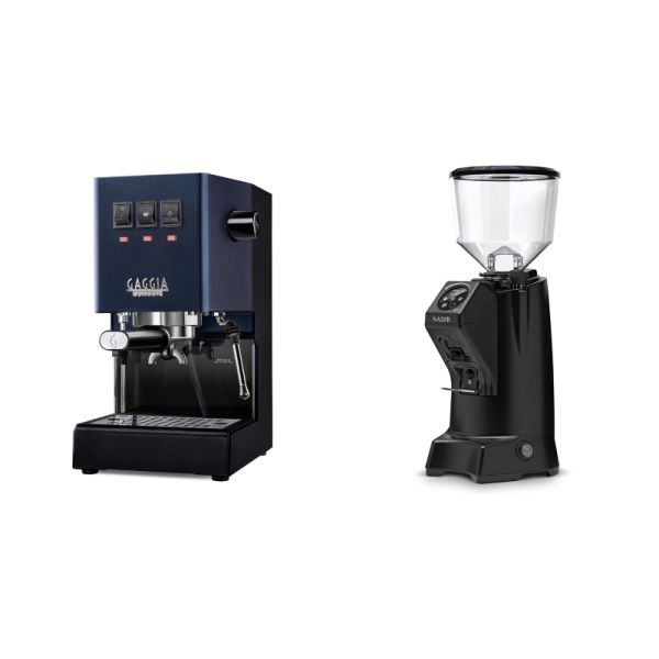 Gaggia New Classic E24, blue + Eureka Nadir 65 Touch, black