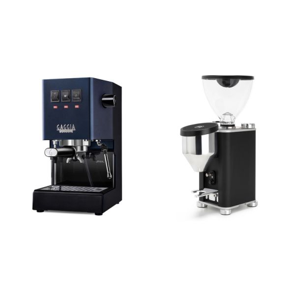 Gaggia New Classic E24, blue + Rocket Espresso GIANNINO, black/chrome