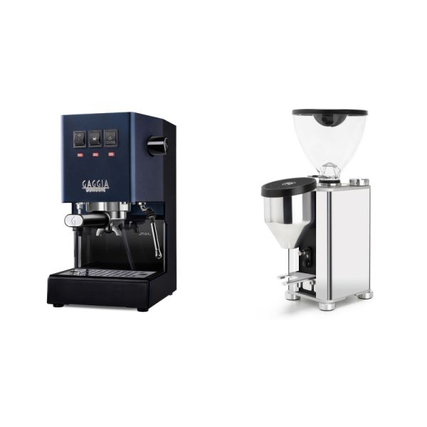 Gaggia New Classic E24, blue + Rocket Espresso GIANNINO, chrome/black