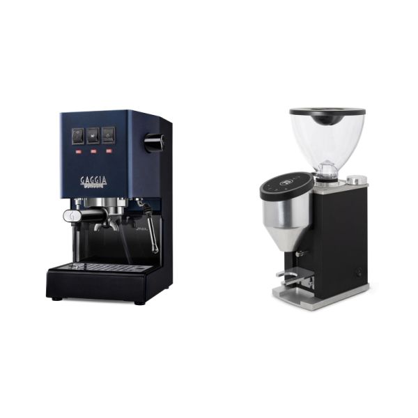 Gaggia New Classic E24, blue + Rocket Espresso FAUSTINO 3.1, black