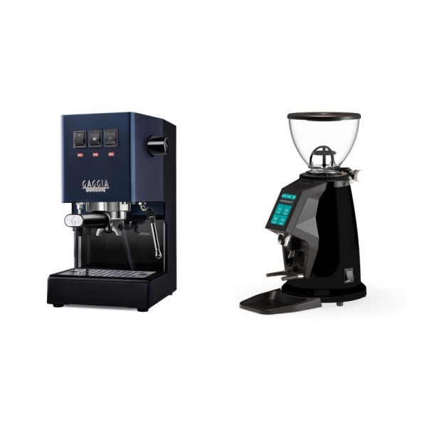 Gaggia New Classic E24, blue + Rocket Espresso SPLUGA, black